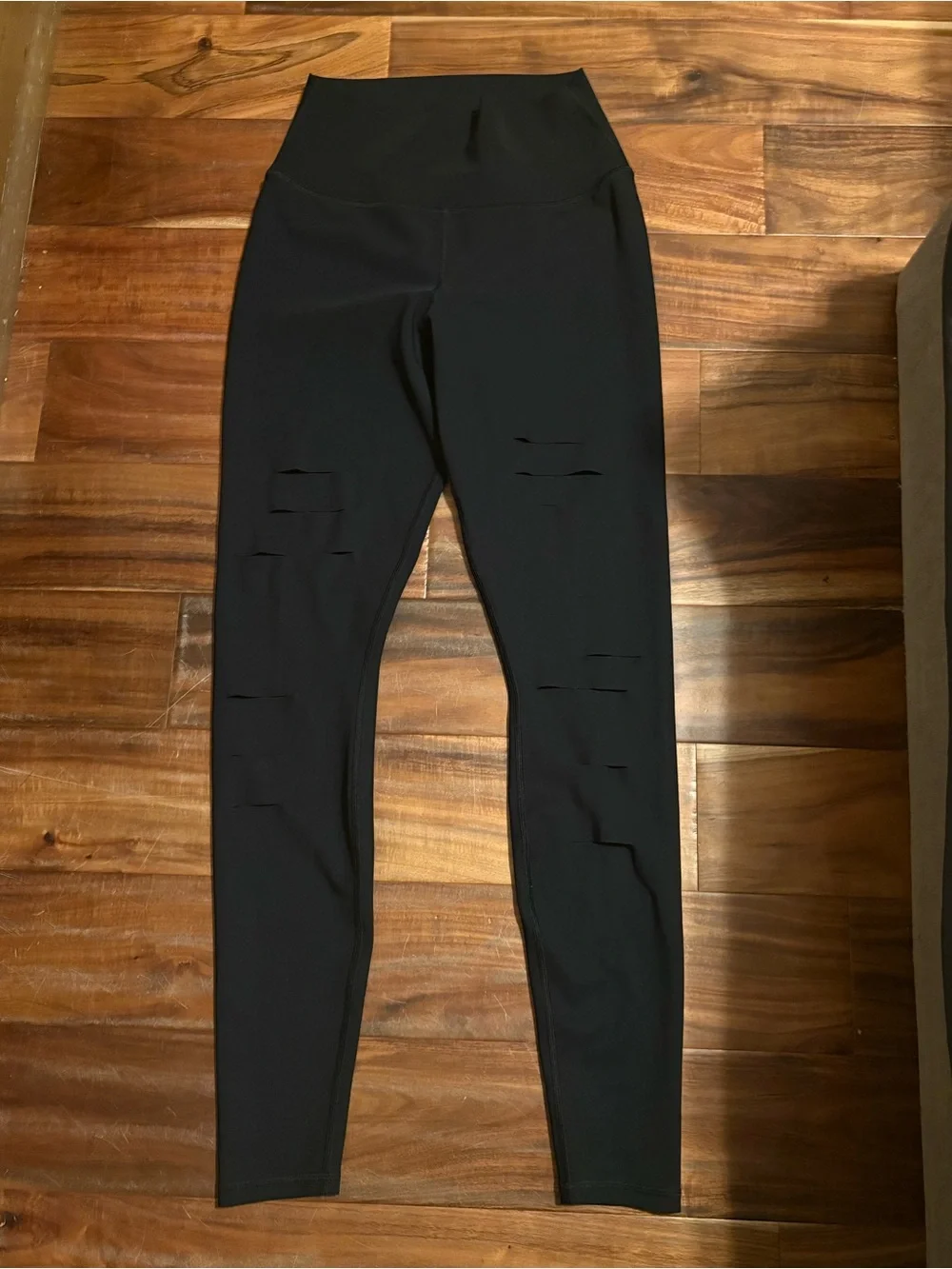 Alo Yoga High Rise‎ Slash Leggings Black Cutout Athletic Pants Women’s (1329) M